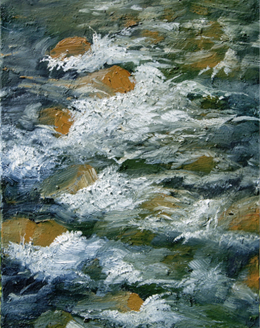 rapids river water painting art